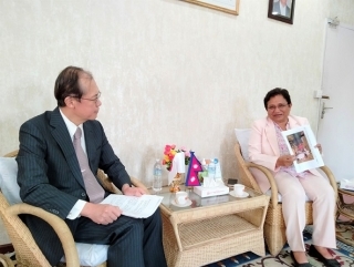 With minister Bhusal